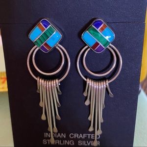 NWOT Sterling Native American Turquoise Earrings